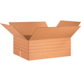 Multi Depth Cardboard Corrugated Boxes, 30"L x 24"W x 12"H, Kraft