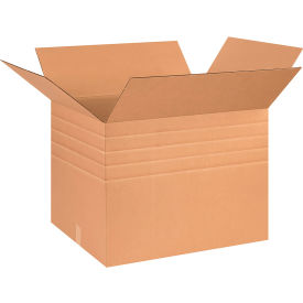 Heavy Duty Multi Depth Cardboard Corrugated Boxes, 26"L x 20"W x 20"H, Kraft