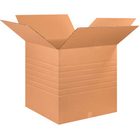 Heavy Duty Multi Depth Cardboard Corrugated Boxes, 26"L x 26"W x 26"H, Kraft