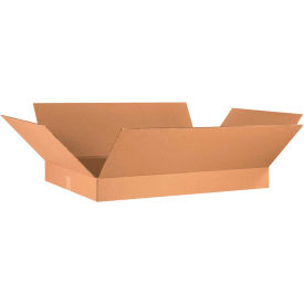 Flat Cardboard Corrugated Boxes, 36"L x 24"W x 4"H, Kraft