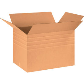 Heavy Duty Multi Depth Cardboard Corrugated Boxes, 30"L x 20"W x 20"H, Kraft