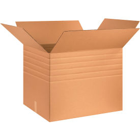 Heavy Duty Multi Depth Cardboard Corrugated Boxes, 30"L x 24"W x 24"H, Kraft