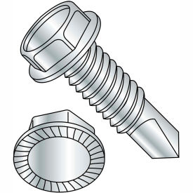 5/16-18X1 1/2 7/16 A/F Unslotted Indented Hexwasher Serrated Self Drill Full Thread Zinc Bake 600pcs
