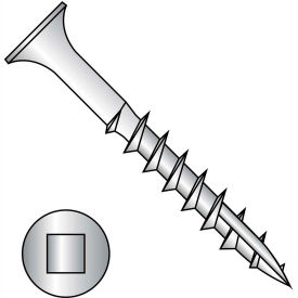 Square Drive Course Thread 17 Point Deck Screw 18-8 Stainless Steel, Pkg of 1000