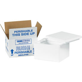 Foam Insulated Shipping Kit, 6"L x 4-1/2"W x 3"H, White, 24/Pack