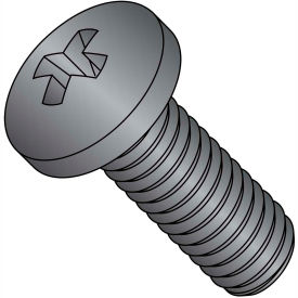 M5X12 Metric Phillips Pan Machine Screw 18-8 Stainless Steel Black Oxide, Pkg of 1500