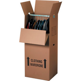Wardrobe Packing Cardboard Corrugated Boxes, 20"L x 20"W x 45"H, Kraft