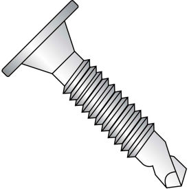 10-24X1 Phil Wafer Head #3 Point Self Drill Screw Machined Thread Full Thread 410 SS, 2500 pcs