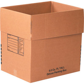Deluxe Cardboard Corrugated Boxes, 24"L x 18"W x 24"H, Kraft
