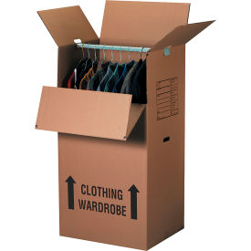 Wardrobe Packing Cardboard Corrugated Boxes, 23-3/4"L x 20-1/2"W x 46-1/8"H, Kraft