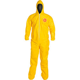 Tychem 2000 Coverall Hood & Socks/Boots, Serged Seam, Yellow, Size 5X, 12/Qty