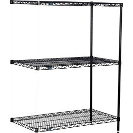 3 Shelf, Black Epoxy Wire Shelving Unit, Add On, 36"W x 24"D x 34"H
