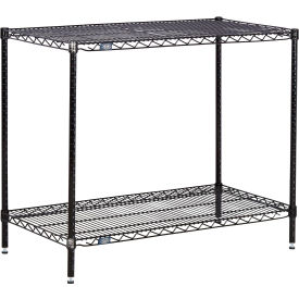 2 Shelf, Black Epoxy Wire Shelving Unit, Starter, 54"W x 24"D x 34"H