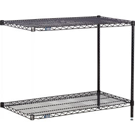 2 Shelf, Black Epoxy Wire Shelving Unit, Add On, 24"W x 14"D x 34"H