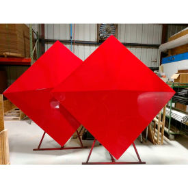 Fiberglass Umbrella, 72"W x 72"D, Square, Bistro, Includes 8' Pole, Red