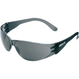 Crews CL112 Checklite Safety Glasses, Black Lens, Black Frame, Anti-Scratch