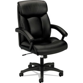 Executive High-Back Chair, Supports 250 lb, 17-3/4" to 21-1/2" Seat Height, Black