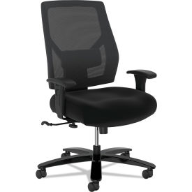 Crio Big and Tall Mid-Back Task Chair, Supports 450 lb, 18"-22" Seat Height, Black