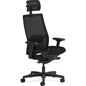 Ignition Stretch Mesh Back & Seat Task Chair, 17" to 21" Seat Height, Black Seat/Base