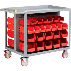 Dual Sided Bin Transport Cart, 1200 lb. Capacity, 36"L x 24"W, Gray