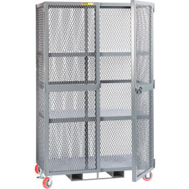 Forkliftable Locker w/ 2 Centre Shelves, 3600 lb. Cap., 49"L x 33"W x 81"H, Gray
