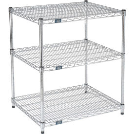 3 Shelf, Chrome ESD Wire Shelving Unit, Starter, 60"W x 12"D x 34"H