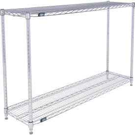 2 Shelf Stainless Steel Wire Shelving Unit Starter 54"W x 14"D x 34"H