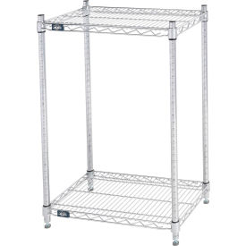 2 Shelf Stainless Steel Wire Shelving Unit Starter 24"W x 18"D x 34"H