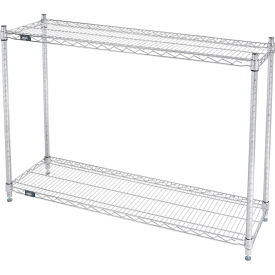 2 Shelf Stainless Steel Wire Shelving Unit, Starter, 48"W x 18"D x 34"H