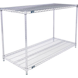 2 Shelf Stainless Steel Wire Shelving Unit, Starter, 54"W x 21"D x 34"H