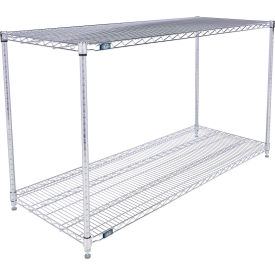 2 Shelf, Stainless Steel Wire Shelving Unit, Starter, 60"W x 21"D x 34"H