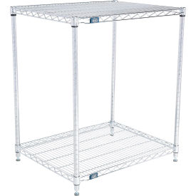 2 Shelf Stainless Steel Wire Shelving Unit Starter 30"W x 24"D x 34"H
