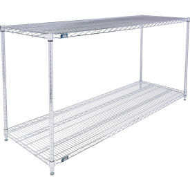 2 Shelf, Stainless Steel Wire Shelving Unit, Starter, 72"W x 24"D x 34"H