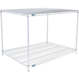 2 Shelf Stainless Steel Wire Shelving Unit, Starter, 60"W x 36"D x 34"H