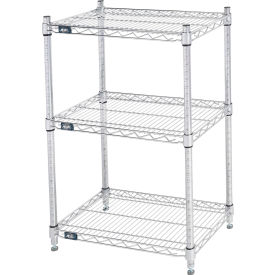 3 Shelf, Stainless Steel Wire Shelving Unit, Starter, 24"W x 14"D x 34"H