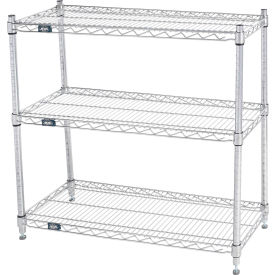 3 Shelf Stainless Steel Wire Shelving Unit, Starter, 36"W x 14"D x 34"H