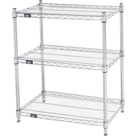 3 Shelf Stainless Steel Wire Shelving Unit, Starter, 30"W x 18"D x 34"H