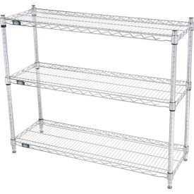 3 Shelf Stainless Steel Wire Shelving Unit, Starter, 42"W x 18"D x 34"H