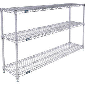 3 Shelf Stainless Steel Wire Shelving Unit, Starter, 60"W x 18"D x 34"H
