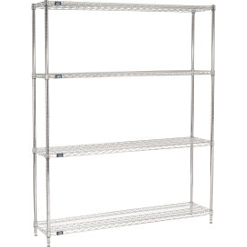 4 Shelf, Chrome Wire Shelving Unit, Starter, 72"W x 12"D x 86"H