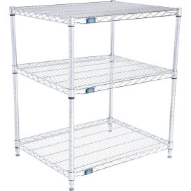 3 Shelf Stainless Steel Wire Shelving Unit, Starter, 30"W x 21"D x 34"H