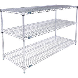 3 Shelf Stainless Steel Wire Shelving Unit Starter 60"W x 21"D x 34"H