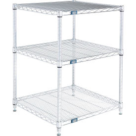 3 Shelf Stainless Steel Wire Shelving Unit, Starter, 24"W x 24"D x 34"H