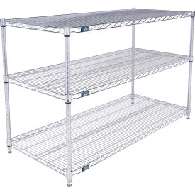 3 Shelf Stainless Steel Wire Shelving Unit Starter 54"W x 24"D x 34"H