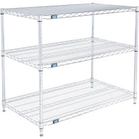 3 Shelf Stainless Steel Wire Shelving Unit, Starter, 42"W x 24"D x 34"H