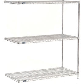 3 Shelf Stainless Steel Wire Shelving Unit, Add On, 24"W x 24"D x 34"H