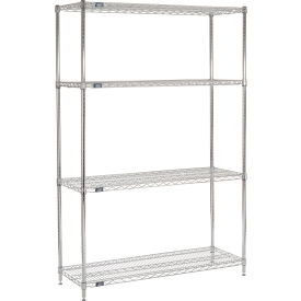 4 Shelf, Chrome ESD Wire Shelving Unit, Starter, 72"W x 12"D x 74"H
