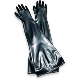 Chemical Resistant Gloves, Butyl, 30 Gauge, 15 Mil Thick, Size 9-3/4, Black