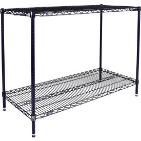 2 Shelf, Blue Wire Shelving Unit, Starter, 72"W x 24"D x 34"H