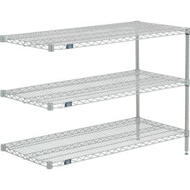 3 Shelf, Poly-Z-Brite Wire Shelving Unit, Add On, 42"W x 18"D x 34"H
